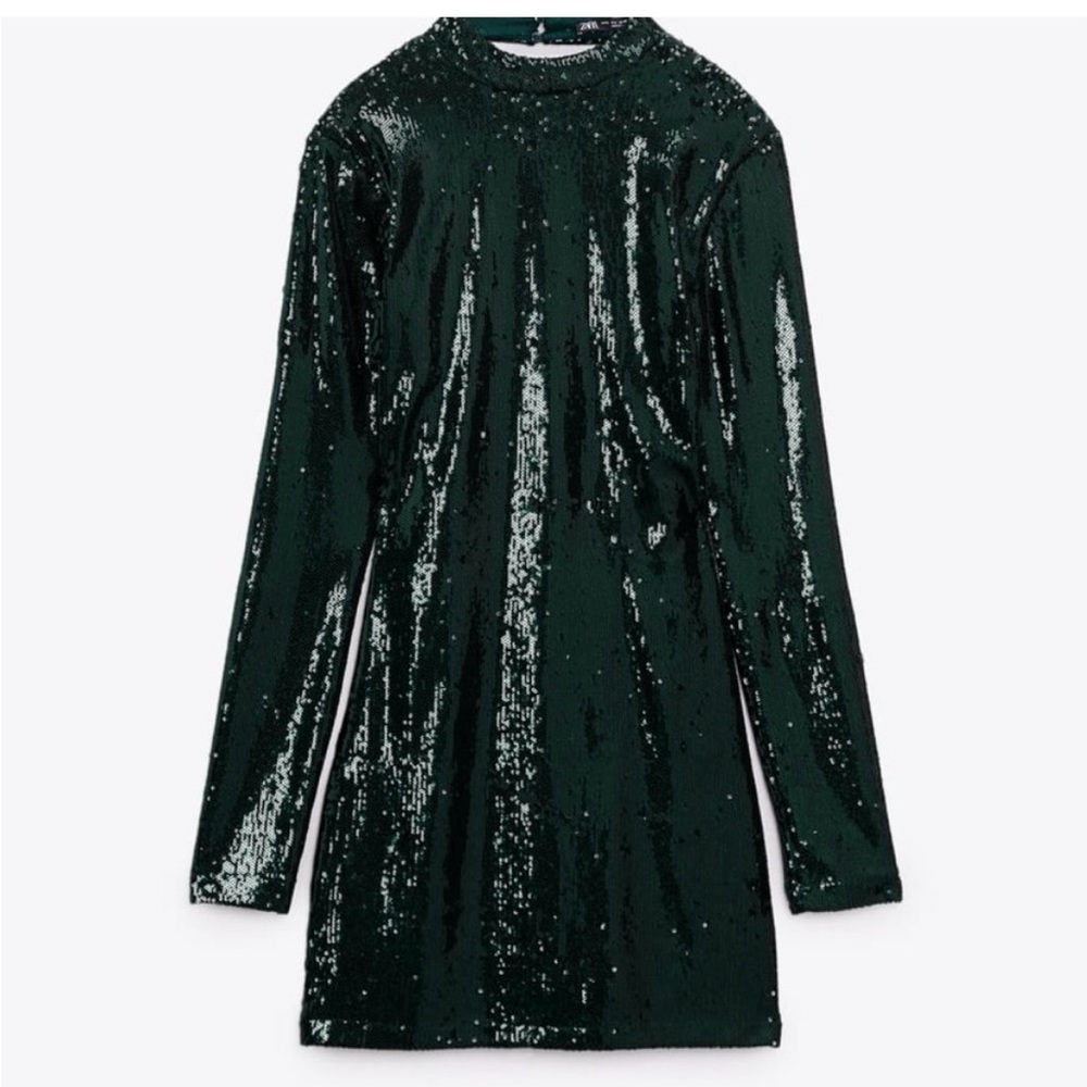 Zara Green Sequin Mini Dress